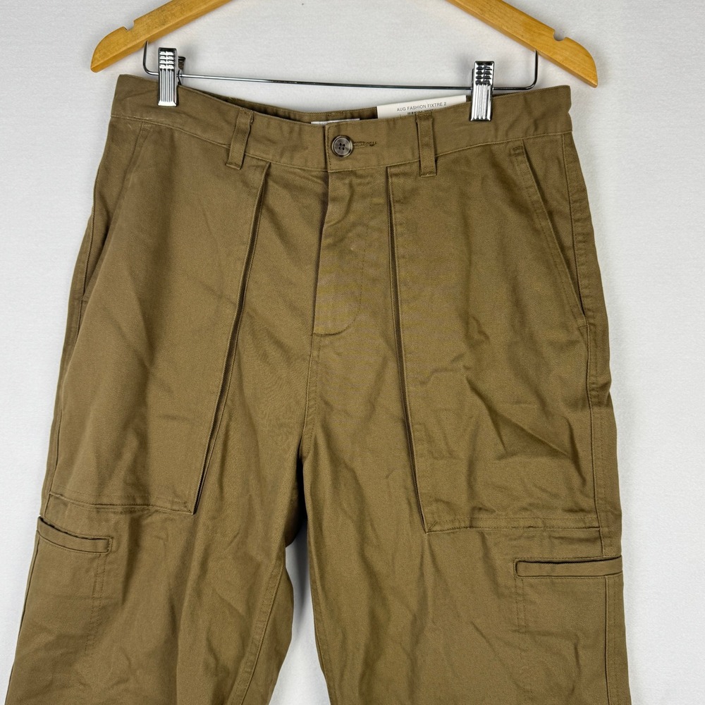 Mode Of One Mens Army Brown Relaxed Fit Straight Leg Utility Pants 30 - Picture 11 of 15